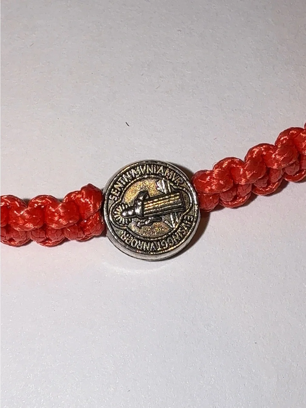 Red St. Benedict Medal Adjustable Bracelet